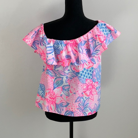 Floral Ruffle Off-Shoulder Top - Picture 5 of 9